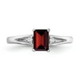 thumbnail image 5 of Primal Gold 14 Karat White Gold 6x4mm Emerald Cut Garnet and Diamond Ring, 5 of 5