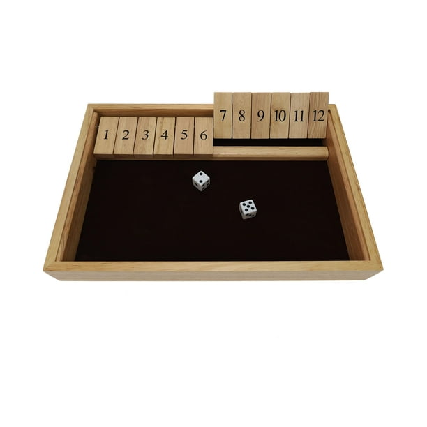 Juego Shut The Box WE Games Deluxe Wood con 12 números