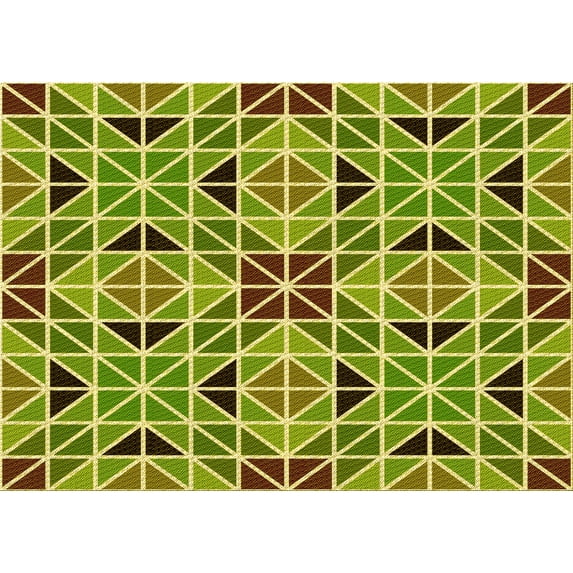 Ahgly Company Indoor Rectangle Patterned Acid Green Area Rugs, 6' x 9'