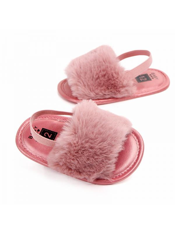 baby girl fur sandals