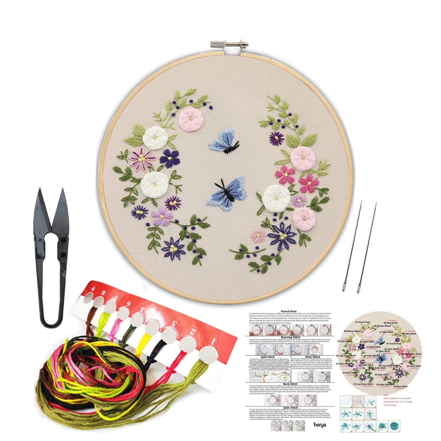 Full set of handmade embroidery starter kit with partten including Full set of handmade embroidery starter kit with partten including