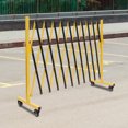 thumbnail image 2 of Mobile Barricade Gate with Casters, Aluminium Portable Expansion Flexible Fence Barricade Safety Barrier 11* 3.38 ft Yellow, 2 of 9