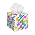 thumbnail image 1 of Balery Bear And Polka Dot Porta Pañuelos de Cuero con Estampado – Funda Moderna Cuadrada para Caja de Pañuelos, Dispensador 5x5x5'', 1 of 7