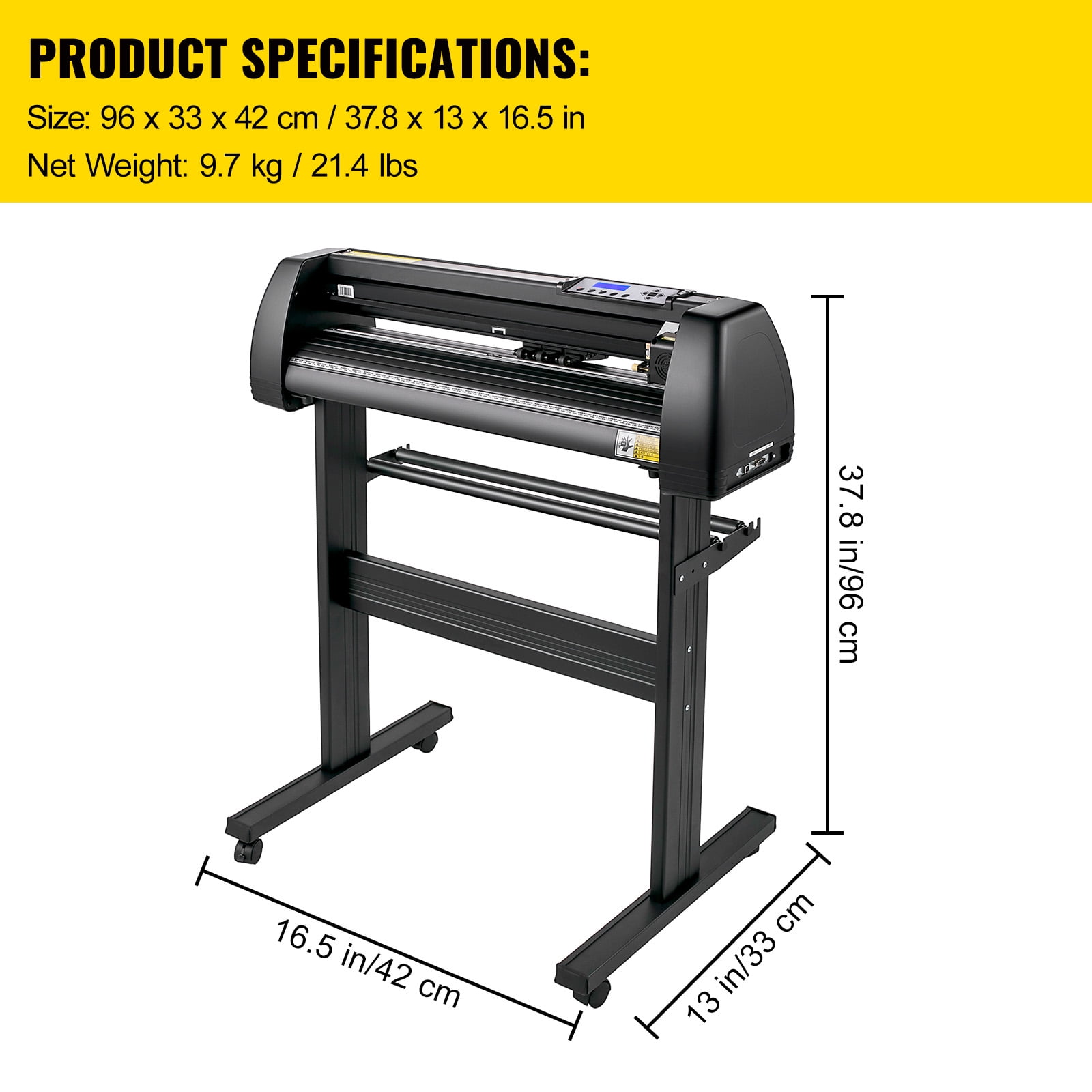 KFFKFF Vinyl Slicing Equipment, 28inch Vinyl Designer, LCD Screen Slicing Device, Modifiable Dual-Spring Pinch Rollers Sign Slicing Designer,Designer with Signmaster Software for Creation and Slicing