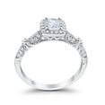 thumbnail image 4 of Halo Round Engagement Bridal Ring CZ 925 Sterling Silver Size 7, 4 of 5