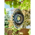 thumbnail image 3 of Dundee Deco's Wind Spinner in Gift Box - 3D Hanging Indoor Outdoor Yard Garden Decoration - Mandala - Spiral Nova Splash - Blue Beige - 12 in - Unique Gift Idea For Men Women, Souvenir, Present, 3 of 6