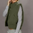 thumbnail image 4 of qolati Womens Puffer Vest Cropped Lightweight Button Down Quilted Vest Scrunch Stand Collar Sleeveless Padded Gilet Coat with Pockets, 4 of 8