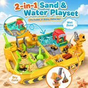 JoyStone Construction Sand Kit for Kids, Sand and Water Table with 4 Alloy Construction Trucks and… — $27.99 (38% off)