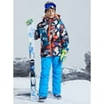 thumbnail image 3 of Hotian Kids Snow Pants Insulate Winter Ski Bibs Salopettes Pants for Girls and Boys with Detachable Braces Blue US12, 3 of 7