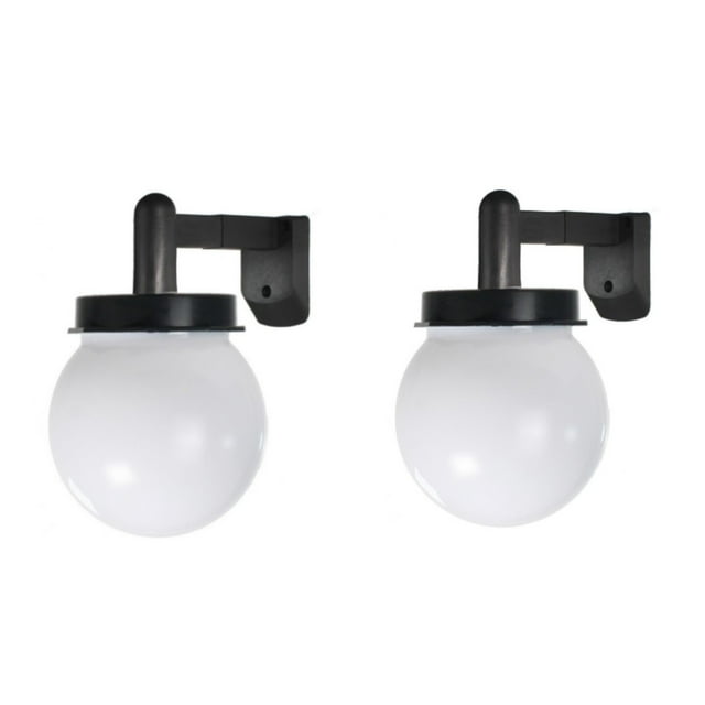 Lampes Solaires Extérieures Lampes Murales Solaires Couloir Allée Applique Murale Extérieure Concise Sphérique Décorative Applique Murale Blanche Patio Entrée Éclairage Extérieur Applique Murale 2 Pcs