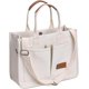thumbnail image 1 of Bolso grande de lona para mujer con bolsillo, tipo bandolera para ordenador portátil, bolso de mano diario para el trabajo, la playa, el gimnasio (beige), 1 of 5