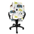 thumbnail image 3 of Animal Office Chair Slipcover, Cartoon Style Arrangement with Savannah Fauna Colorful Wildlife, Protective Stretch Decorative Fabric Cover, Standard Size, Multicolor, by Ambesonne, 3 of 5
