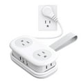 thumbnail image 1 of Regleta de alimentación de viaje ORICO, 4 salidas, 3 puertos USB, 1 USB C de 4 pies, 1 of 7