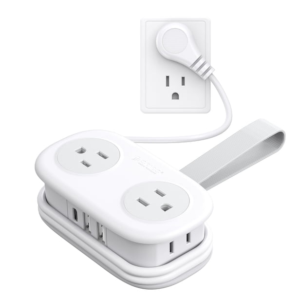 Regleta de alimentación de viaje ORICO, 4 salidas, 3 puertos USB, 1 USB C de 4 pies