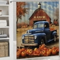 thumbnail image 6 of Pratyus Pumpkins Quick-Drying Shower Curtain Set for Bathroom Polyester Fabric Thanksgiving Washable with Hooks 36x72, 6 of 7