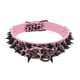 thumbnail image 1 of Collar de perro afilado con tachuelas de 2 pulgadas de ancho, elegante Collar de cuero para perros medianos grandes, Pitbull Labrador Boxer (l: 21-24 pulgadas, leopardo), 1 of 3