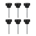 thumbnail image 5 of Uxcell M6 x 60mm Male Thread 32mm Head Star Knobs Zinc Plated Black 6 Pack, 5 of 5