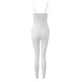 thumbnail image 3 of Vedolay Jumpsuits Womens Jumpsuit Spaghetti Strap Wide Leg Split Jumpsuits Long Overalls Summer Beach Loose Fit Rompers,White L, 3 of 5