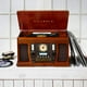 thumbnail image 5 of Victrola Aviator Tocadiscos Bluetooth 8 en 1 y centro multimedia con parlantes estéreo incorporados - Tocadiscos de 3 velocidades, grabación de vinilo a MP3, transmisión inalámbrica de música, caoba Victrola ‎VTA-754B, 5 of 5