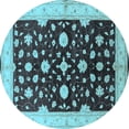 thumbnail image 1 of Ahgly Company Indoor Round Oriental Light Blue Industrial Area Rugs, 7' Round, 1 of 4