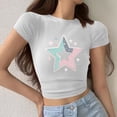 thumbnail image 4 of Rezuofi 2 Pcs Cowgirl Shirt Women Embroidery Western Outfits PU Leather Star Graphic Tees Short Sleeve Tops, 4 of 6