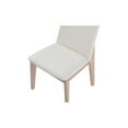 thumbnail image 5 of Homestock Artisanal Artistry 18" Faux Leather Dining Chairs in White (Set of 2) - Oak Finish Wooden Legs, Minimalist Style, Contemporary Dining Chairs for Dining Rooms, 5 of 7