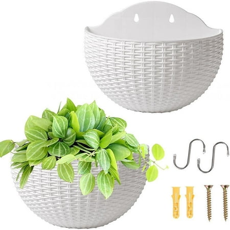

Flowerpot Wall-Mounted Flowerpot Garden Home Decoration Flowerpot White 2PCS White 26*20.5cm White 2PCS