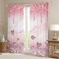 thumbnail image 2 of Homewish Love Heart Diamond Black Out Curtains for Girls, Pink Sequin Print Curtains Pack of 2 (42x63 Each), Romantic Anniversary Bedroom Curtains, Living Room Curtains Decor, 2 of 6