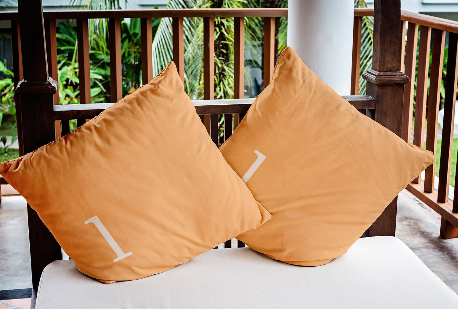 Simply Daisy 20" x 20" Modern Monogram Indoor/Outdoor Polyester Throw Pillow, Pale Gold