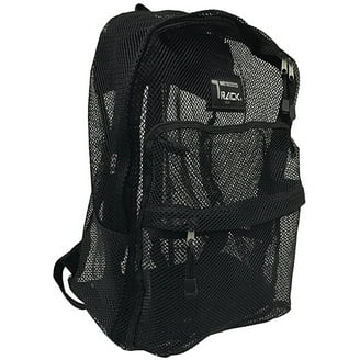 Upgraded Mesh Backpack For School & Travel - 33L Large Capacity, See-Through Design, Laptop Compartment, Breathable Back Panel, Black