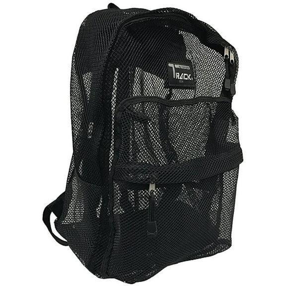 17" See Through Mesh Backpack/Book Bag/Hike/School Backpack - Black