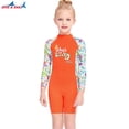 thumbnail image 4 of Buceo vela niños traje de traje de baño traje de baño niños traje de baño espalda con cremallera con cremallera ropa de baño para nadar buceo snorkeling naranja xl kenally OD003662-14, 4 of 7