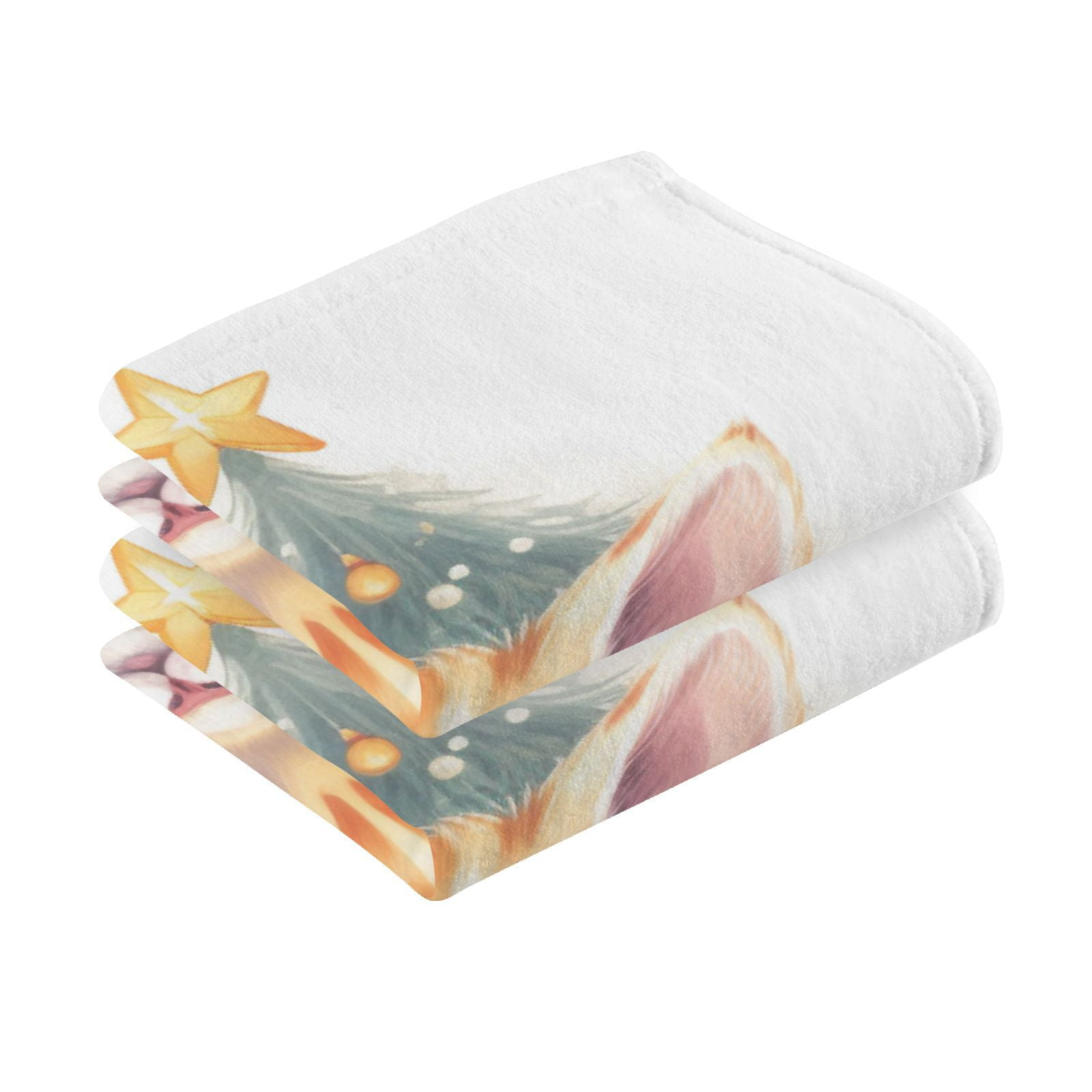 Cat Christmas Tree Gifts Hand Towel Bath Towels Face Towels Cotton Absorbent for Home Hotel Spa Swimming Yoga Sports Decorative Towel Set of 2