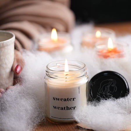 Sweater Weather - Highly Scented Candles Gift Set | Winter Candles For Home Decor | Scented Candles For Home | Scented Candles For Home Decor | Home Decoration Items | Home Decor Items -40hrs