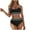 A01_Black, variant on Yghzkop Womens Crisscross Back Bikini Set Solid Color Two Piece Swimsuit No Wire Built In Bra Tummy Control Sexy Summer Beachwear