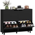 thumbnail image 1 of HOMCOM Armoire à Chaussures, Armoire de Rangement pour Chaussures avec 4 Tiroirs Basculants, Noir, 1 of 10