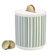 thumbnail image 1 of Modern Piggy Bank, Vertical Thin and Bold Stipes Optical Pattern Retro Style Abstract Print, Ceramic Coin Bank Money Box for Cash Saving, 3.6" X 3.2", Pale Sage Green White, by Ambesonne, 1 of 4