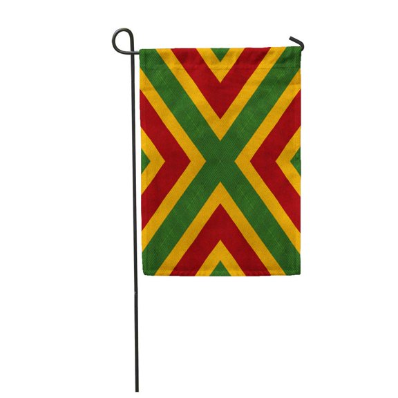 SIDONKU Reggae Colors Flag Crochet Knitted Top View Collage Mirror Garden Flag Decorative Flag House Banner 12x18 inch