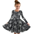 thumbnail image 1 of Robes à Manches Longues pour Fillettes Robe à Manches Longues Col Rond 4-14 Ans Robe Princesse Imprimée d'Halloween Manches Longues Robe à Col Rond Multicolore 120, 1 of 4