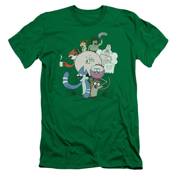Regular Show Regular Cast S/S Adult 30/1 T-Shirt Kelly Green