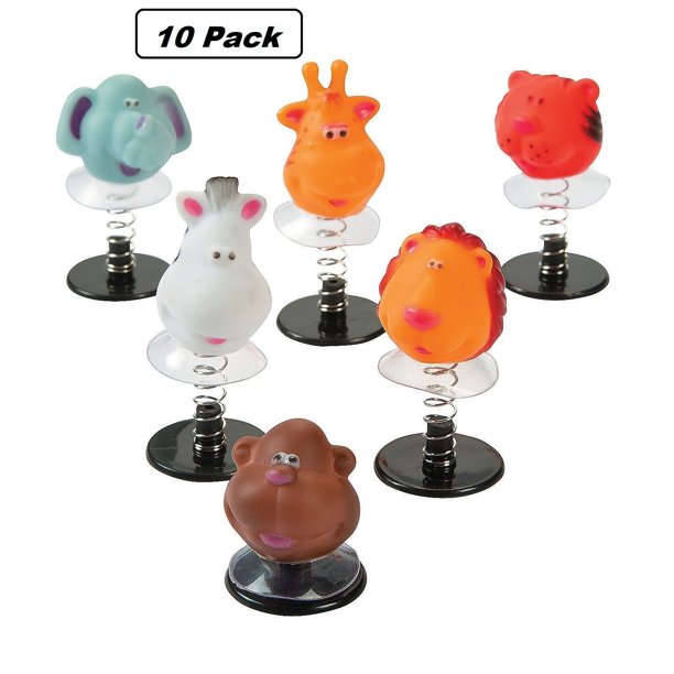 Plastic Zoo Animal PopUp Toys Pack Of 10 1.75 To 2.25 Inches