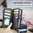 thumbnail image 5 of Dteck Crossbody Wallet Case for Samsung Galaxy A36 5G,Heavy Duty Leather Case  PU Leather Magnetic Closure Zipper Pocket Stand Cover with Shoulder Strap for Samsung Galaxy A36 5G,Black, 5 of 8