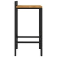 thumbnail image 5 of vidaXL Bar Stools 2 pcs Black Poly Rattan and Solid Wood Acacia, 5 of 7