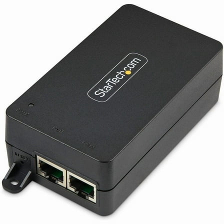 StarTech.com 1-Port 10Gbps Gigabit PoE   Injector, 60W, 2.5/5/10G Ethernet/10/100/1000M, PoE   (802.3af/at/bt), Wall Mountable, Unmanaged