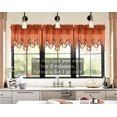thumbnail image 2 of Gorgeous Home Linen Wave Brick Rust 1Pc Elegant Faux Silk Rod Pocket Swag Waterfall Ascot Dressing Window Valance with Tassels, 55" X 18", 2 of 5
