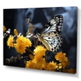 thumbnail image 2 of Designart "Butterfly Haven Yellow Grey I" Animals Canvas Wall Art, 2 of 5
