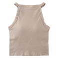 thumbnail image 4 of HCYSFG Womens High Neck Halter Tank Top with Built-in Bra Ribbed Beauty Back Sleeveless Camisole Solid Color Bandeau Vest Slim Fit Base Layer, 4 of 5