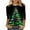 #434-Green, variant on Women's 2025 Christmas Tops 3/4 Length Sleeve Business Casual Blouses Summer Tees Shirts