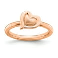 thumbnail image 1 of 925 Sterling Silver Stackable Expressions Pink-plated Heart Ring Size: 10; for Adults and Teens; for Women and Men, 1 of 5