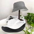 thumbnail image 4 of Homirary XXL Oversize Bucket Hat Reversible, Fisherman Sun Cap with Chin Strap, Travel Beach Outdoor Hat for Men & Women, Gray / White, 1 Pack, 4 of 5